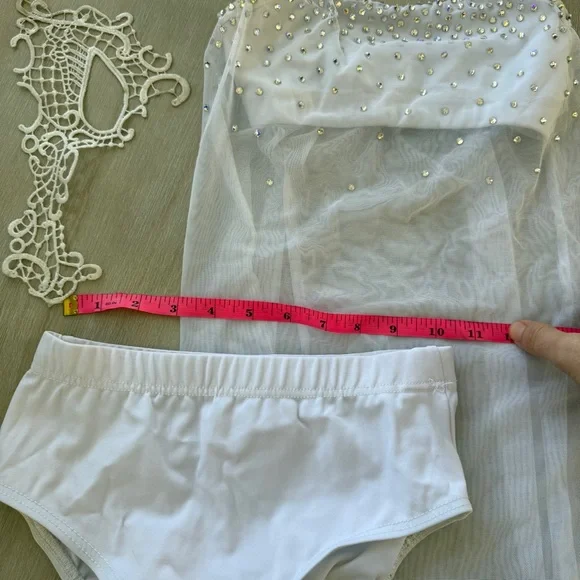 Custom Lyrical or Contemporary Solo Costume Size 8/9 White - Picture 4 of 12